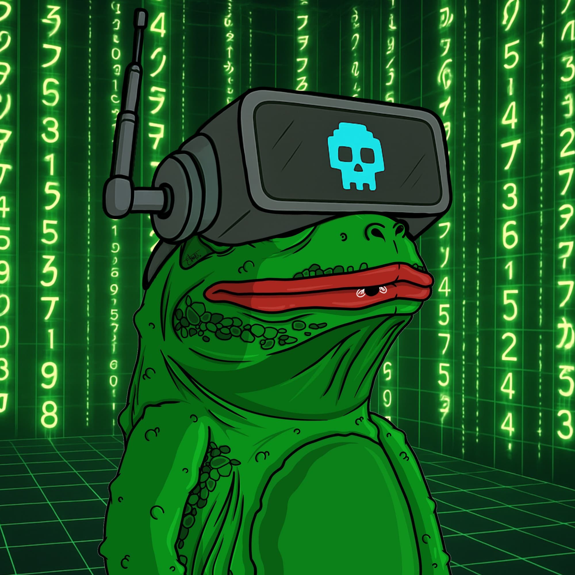 FrogzOnApe character wearing a cyber visor